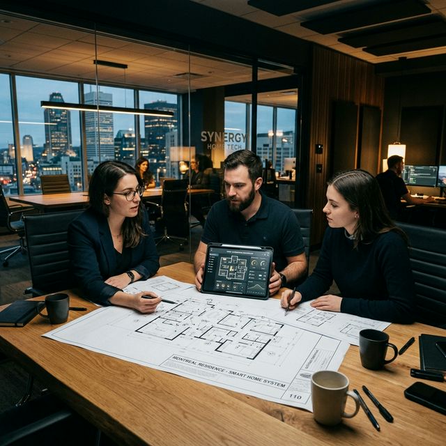 Équipe Câble&Son en consultation de projet